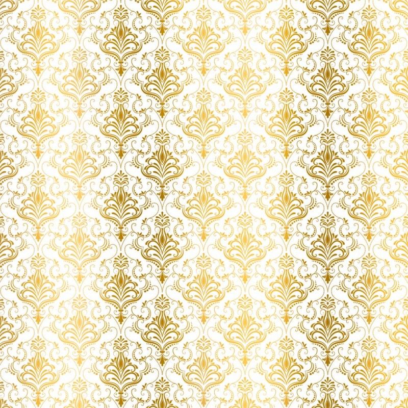 Kora - WHITE CARDSTOCK WITH GOLDEN FOIL - DAMASK ZAIRA