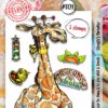 Aall& Create - # 1128 - Giraffe's Paradise  - A7 STAMP -