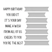 Spellbinders - Cheers to You Sentiments Press Plate & Die Set - Betterpress