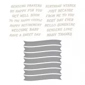 Spellbinders - Curved Everyday Sentiments Glimmer Hot Foil Plate & Die Set