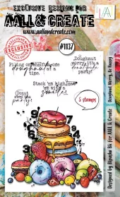 Aall & Create - #1137 - A6 STAMP SET - Doughnut Worry, Be Happy