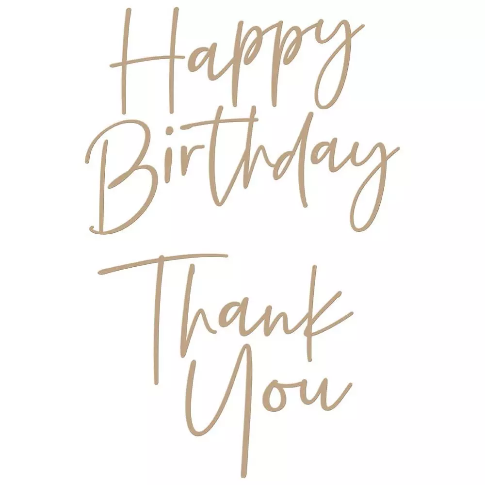 Spellbinders Glimmer Hot Foil Plate - Stylish Script Thank You/Happy Birthday