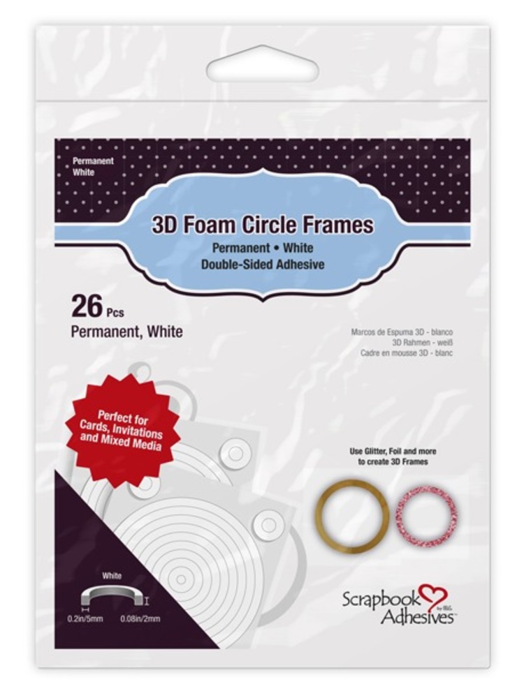3D Foam Circle Frames White