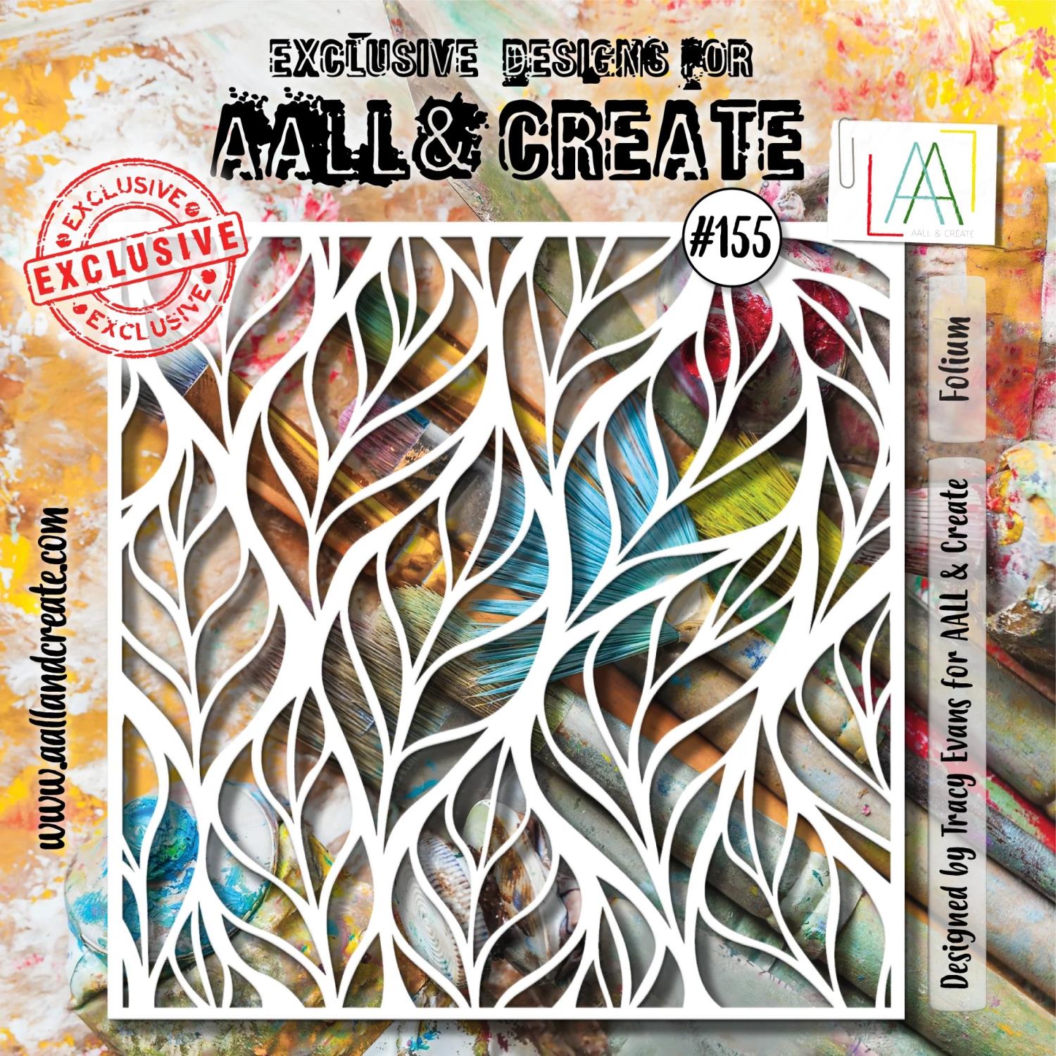 Aall&Create - #159 - 6"X6" STENCIL - Folium