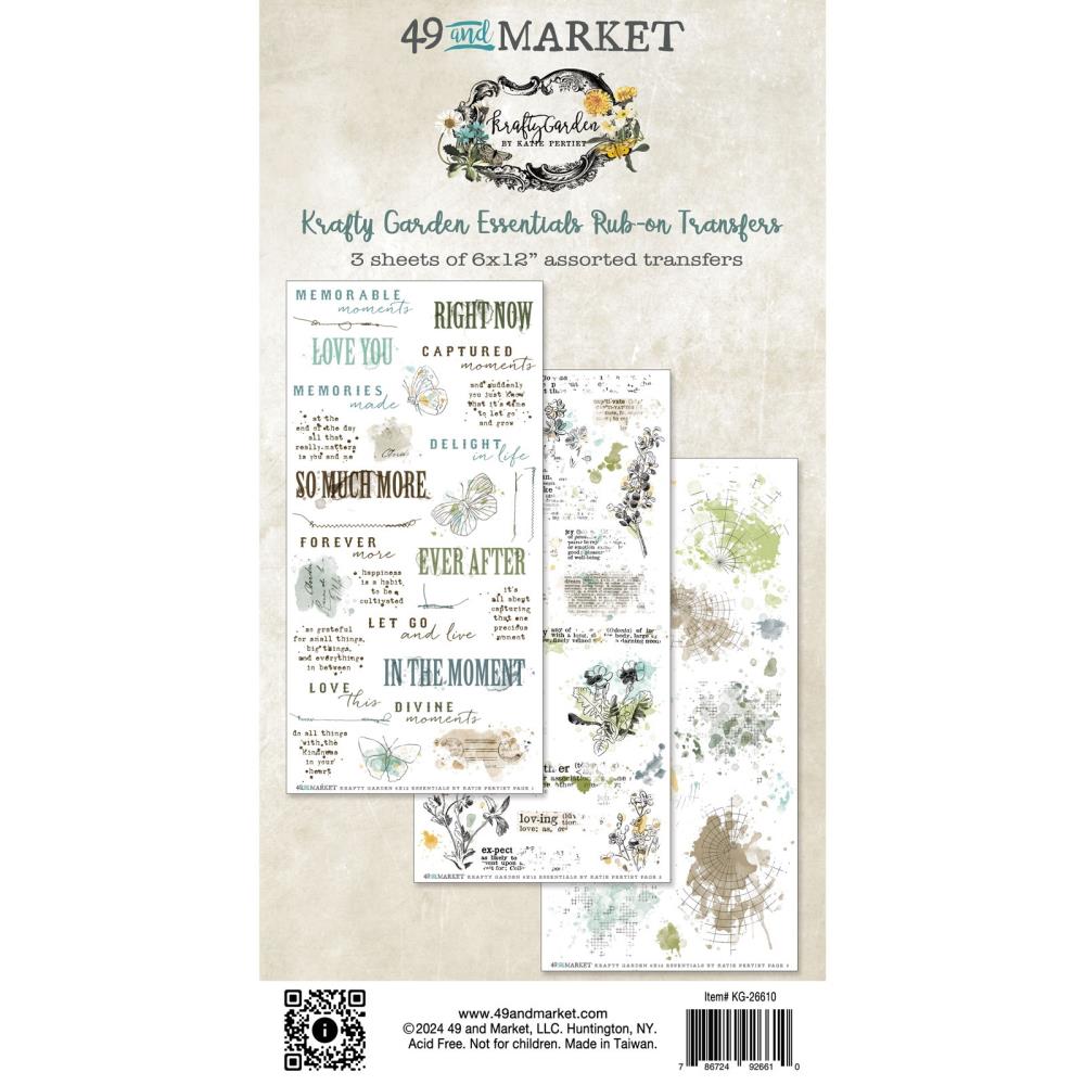 49 & Market - Krafty Garden Rub-On Transfer - Essentials
