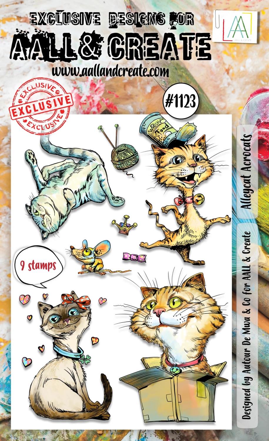 Aall & Create - #1123 - A6 STAMP SET - Alleycat Acrocats