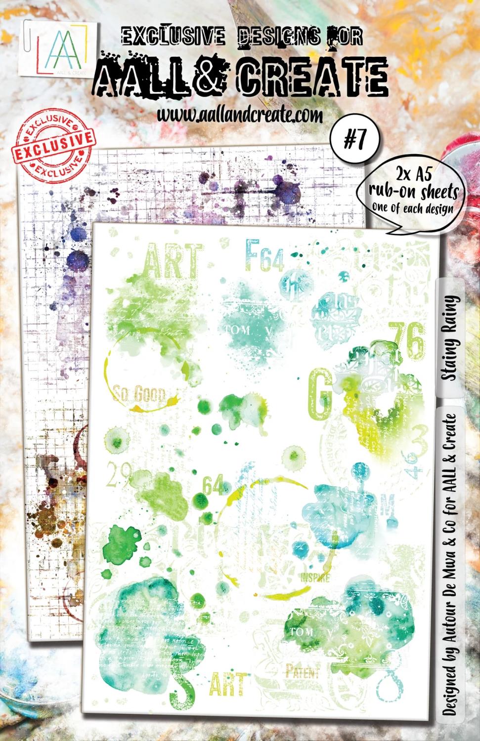 Aall & create - #7 - Rub-on sheets - Stainy Rainy