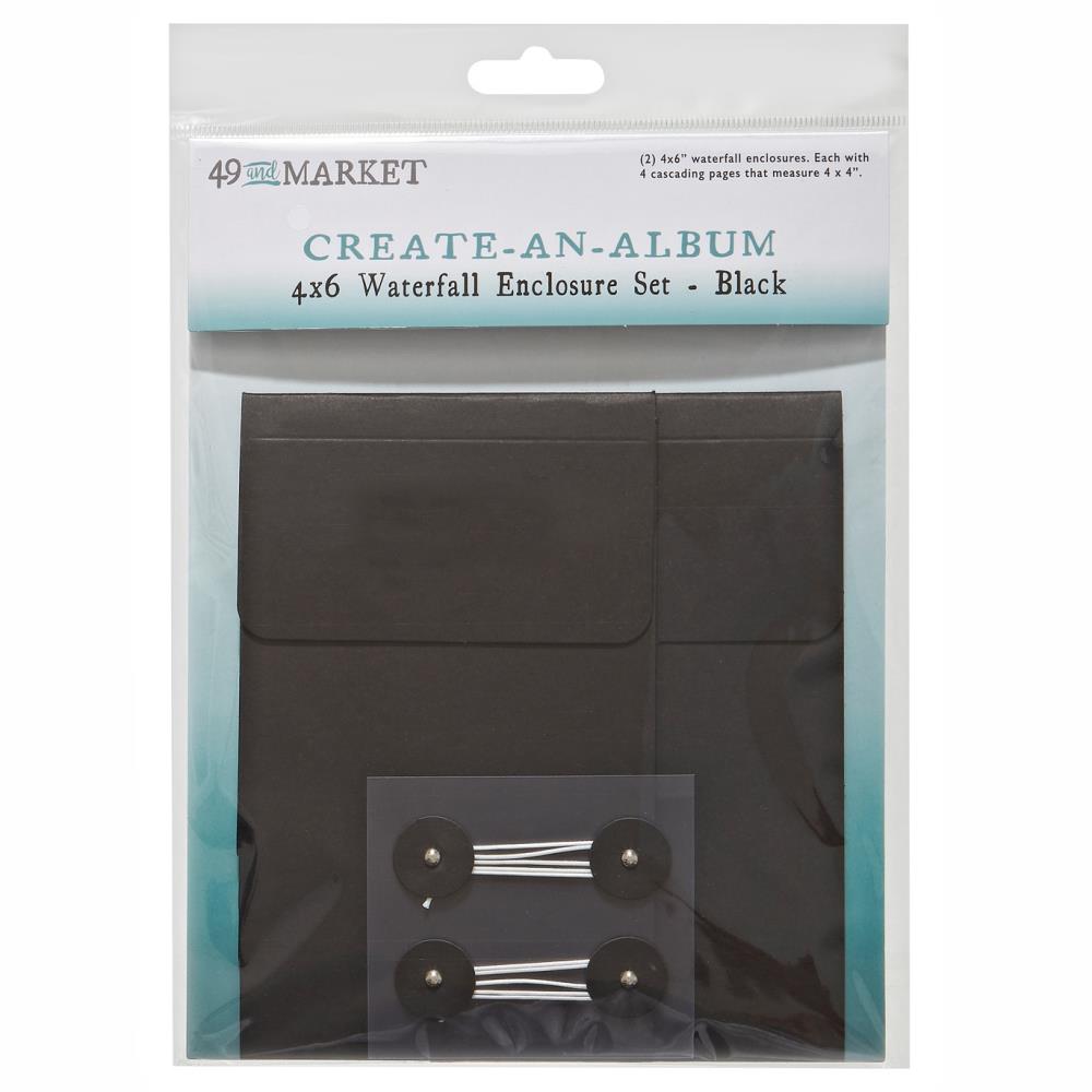 49 And Market Create-An-Album Waterfall Enclosure Set 4"X6" - Black