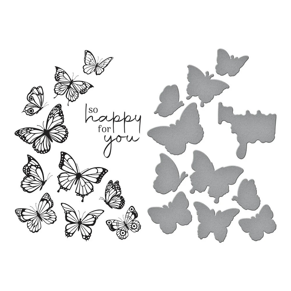 BetterPress - Butterfly Swirl Press Plate & Die Set