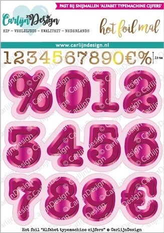 CarlijnDesign - Hot Foil Plate Alphabet Typewriter Numbers