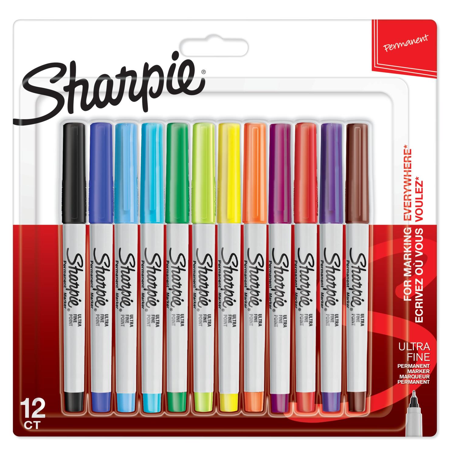 SHARPIE® ULTRA FINE Merkepenn 0,5mm ass (12