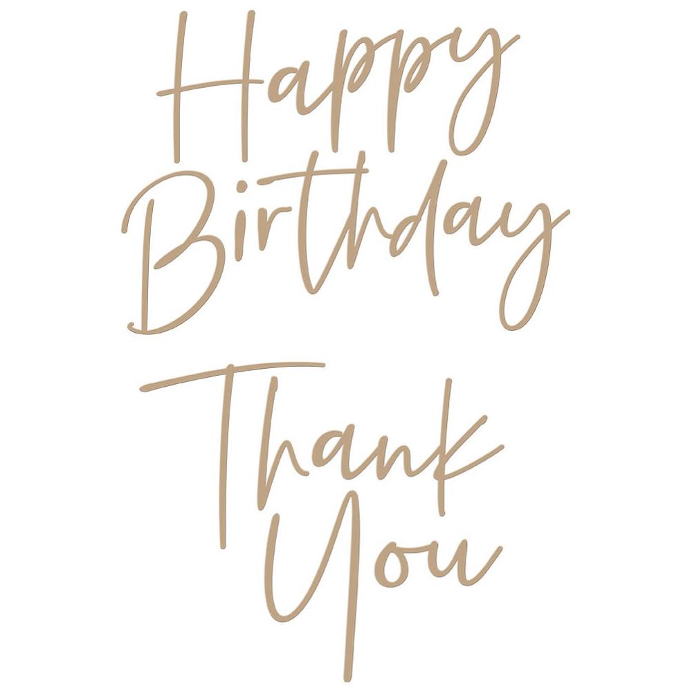 Spellbinders Glimmer Hot Foil Plate - Stylish Script Thank You/Happy Birthday