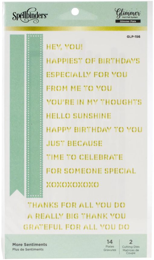 Spellbinders Glimmer Hot Foil Plate - More Sentiments