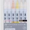 ZIG Akvarellpenn Clean Color Real Brush Gentle 12-sett