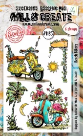 Aall & Create - #1185 - A6 STAMP SET - BEACh BIKERS