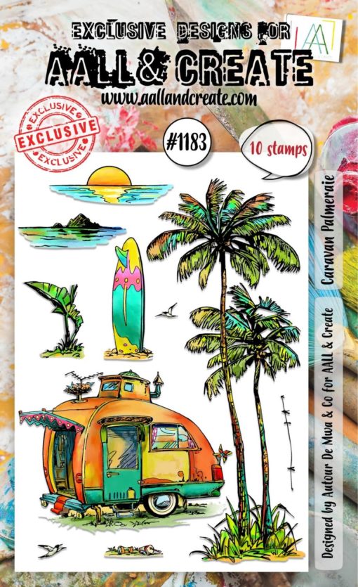 Aall & Create - #1183 - A6 STAMP SET - CARAVAN PALMERAIE