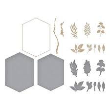 Spellbinders Geo Foliage Hot Foil Plate & Die Set