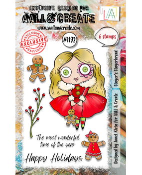 Aall& Create - # 1192 - Ginger`s Gingerbread- A7 STAMP -