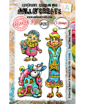 Aall& Create - # 1213 - Sweet Sheep Family- A7 STAMP -