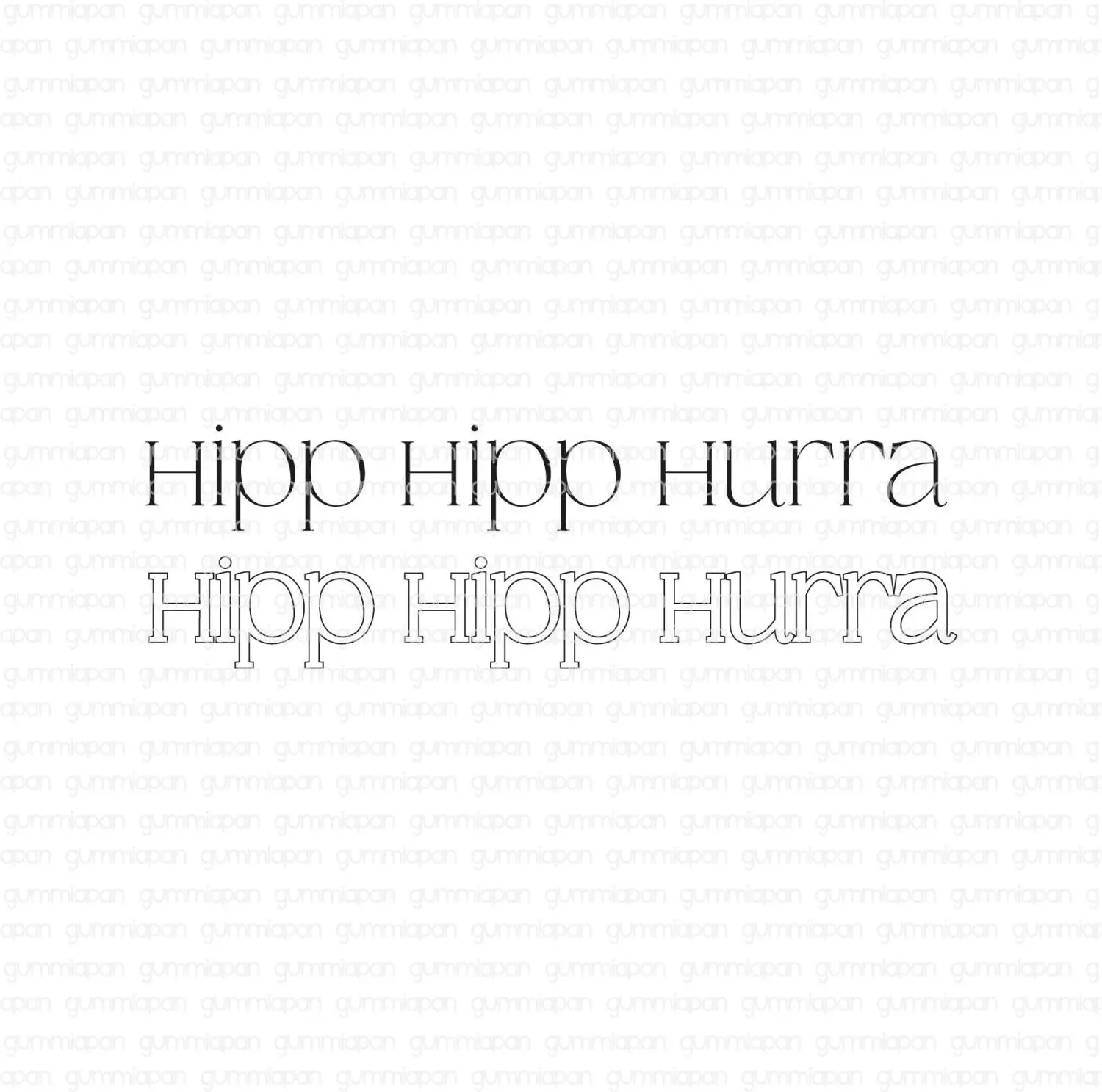 Gummiapan - Hipp hipp hurra - umontert stempel