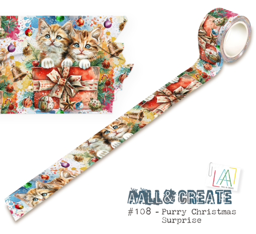 Aall & create - Washi Tape - Purry Christmas Surprise -108