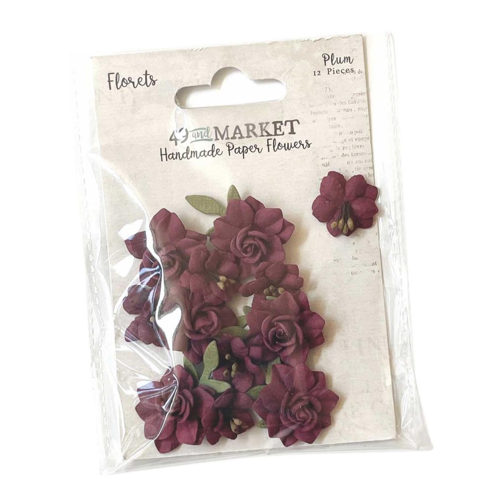 49 And Market Florets Paper Flowers - Plum