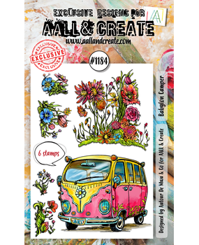 Aall & Create - #1184 - A6 STAMP SET - Babylon Camper