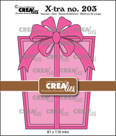 Crealies - X-tra Dies No. 203 Give a Gift Card: Gift With Bow