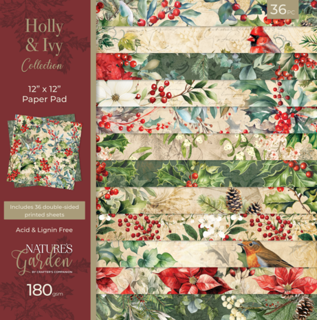 Holly & Ivy 12x12 Inch Paper Pad