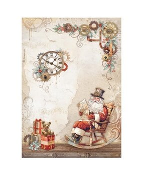 Stamperia - Gear up for Christmas A4 Rice Paper Santa Claus