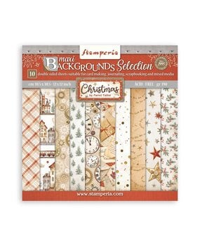 Stamperia - Gear up for Christmas 12x12 Inch Paper Pack Maxi Background Selection