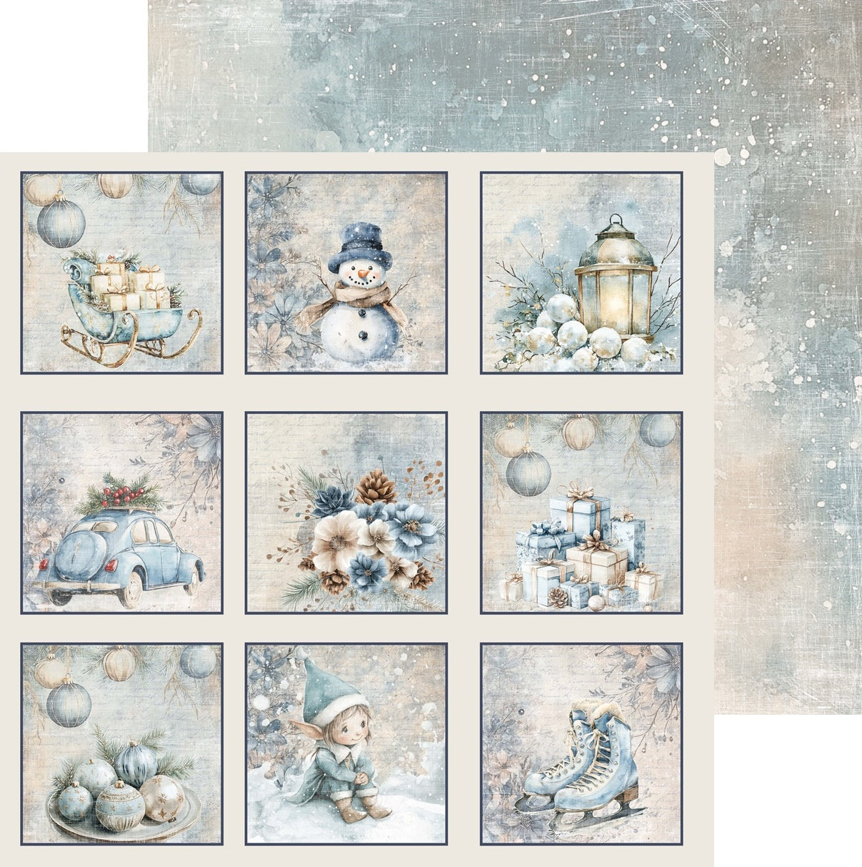 Reprint - Winter Vibes - Tags - 12 x 12"