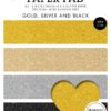 StudioLight - Glitter Paper Pad A5 - Gold , Silver & Black