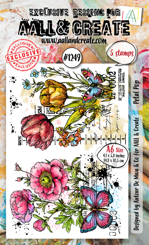 Aall& Create - #1249 - A6 Stamp Set - Petal Pop