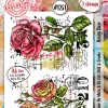 Aall& Create - #1251 - A6 Stamp Set - Rosey Daze