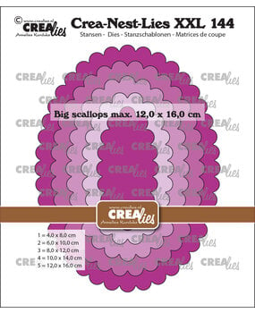 Crealies - Crea-Nest-Lies XXL Dies No. 144 Big Scalloped Ovals (CLNestXXL144)