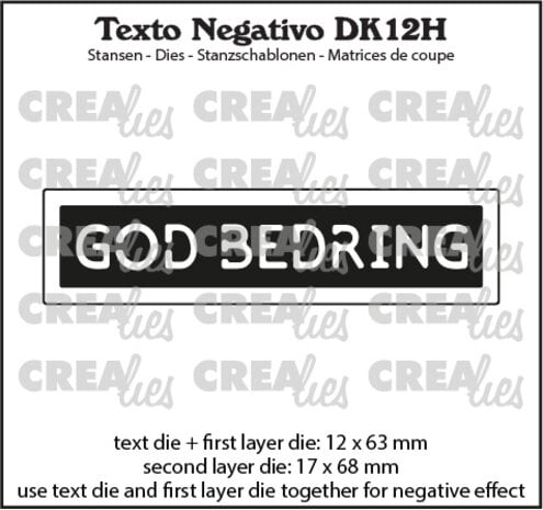 Crealies - Texto Negativo - God Bedring (DK12H)