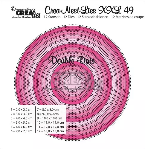 Crealies- Crea-Nest-Lies XXL Dies No. 49 Circles with Double Dots