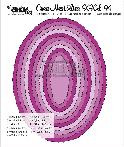 Crealies - Crea-Nest-Lies XXL dies no. 94, Ovals with rough edges