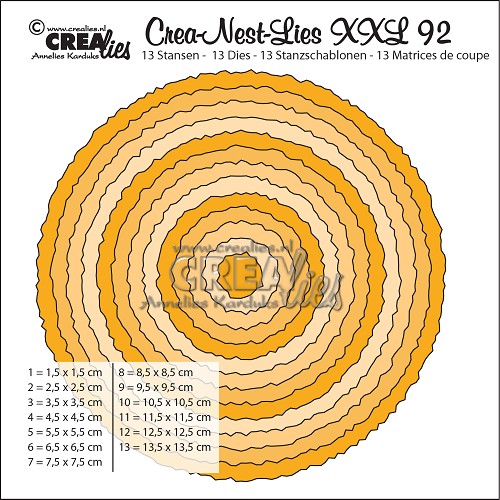 Crealies - Crea-Nest-Lies XXL dies no. 92, Circles with rough edges