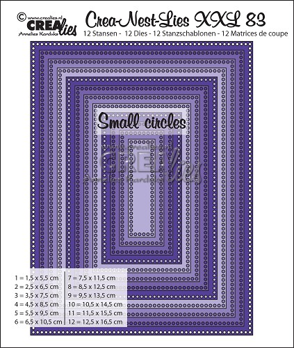 Crealies - Crea-Nest-Lies XXL dies no. 83, Rectangles with small circles