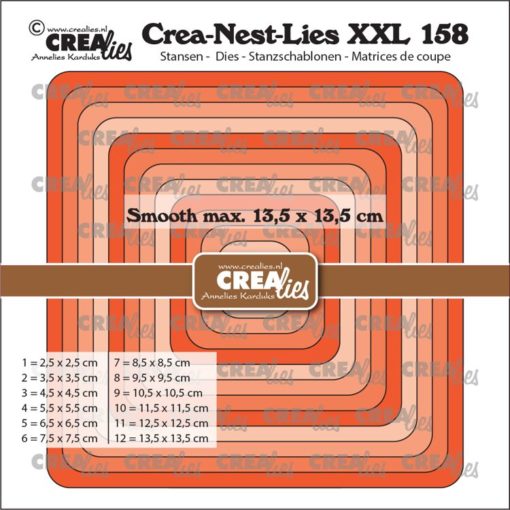 Crealies - Crea-Nest-Lies XXL dies no. 158, Squares with rounded corners, smooth