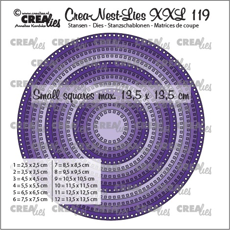 Crealies - Crea-Nest-Lies XXL dies no. 119, Circles with small squares