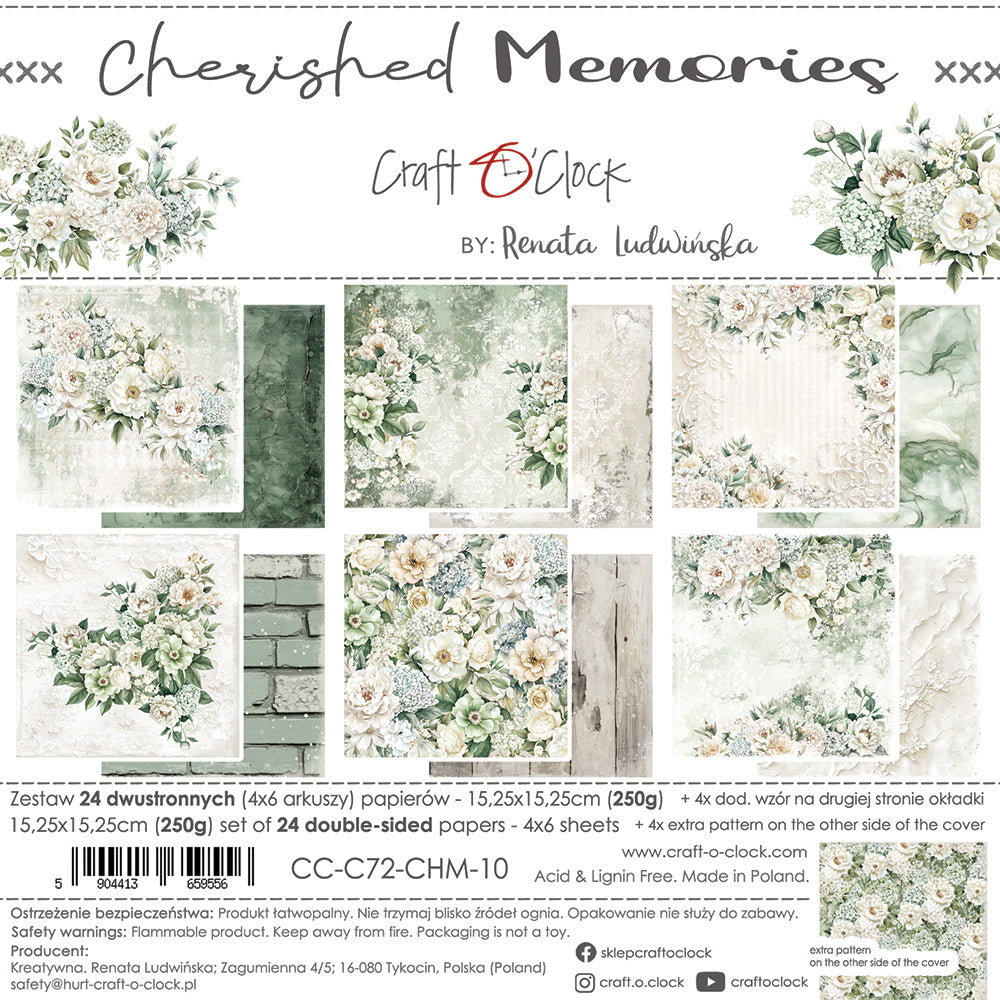 Craft O'Clock - Cherished memories - Paper Pad - 6x6"