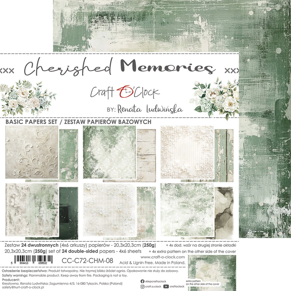 Craft O'Clock - Cherished memories - Basic Paper Pad - 8x8"