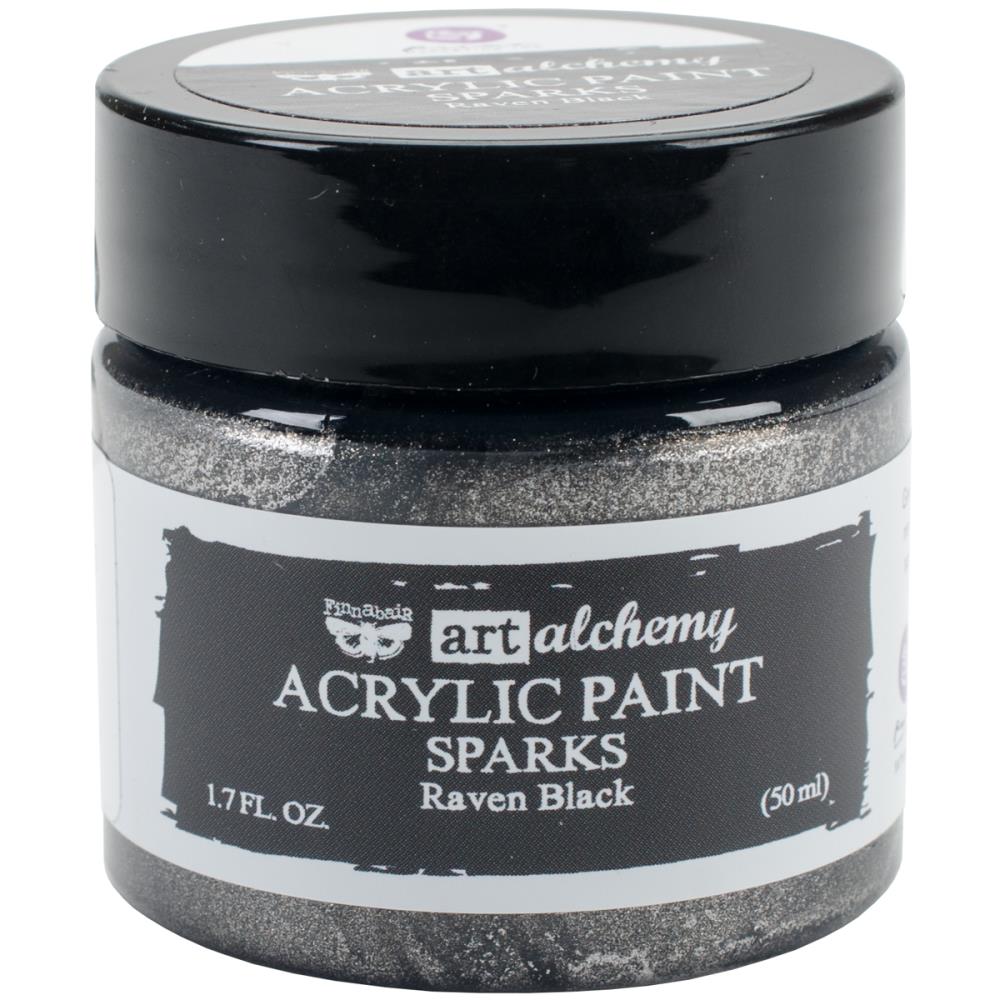 Finnabair Art Alchemy Sparks Acrylic Paint - Rave Black