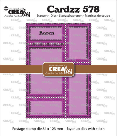 Crealies - Cardzz Dies Postage Stamp Frame Karen