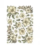 Stamperia - White Flowers A4 Rice Paper