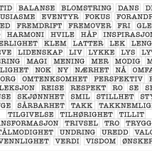 Hege Foyn Design – Klistremerker – Ord store, Hvit