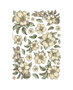Stamperia - White Flowers A4 Rice Paper
